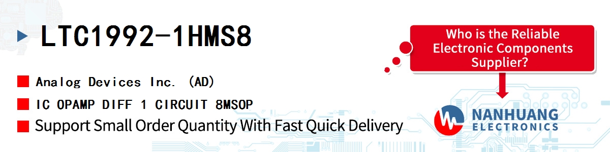 LTC1992-1HMS8 ADI IC OPAMP DIFF 1 CIRCUIT 8MSOP
