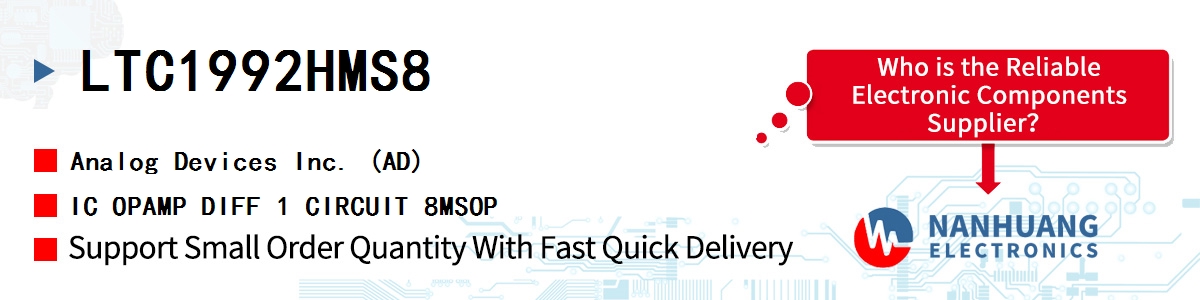 LTC1992HMS8 ADI IC OPAMP DIFF 1 CIRCUIT 8MSOP