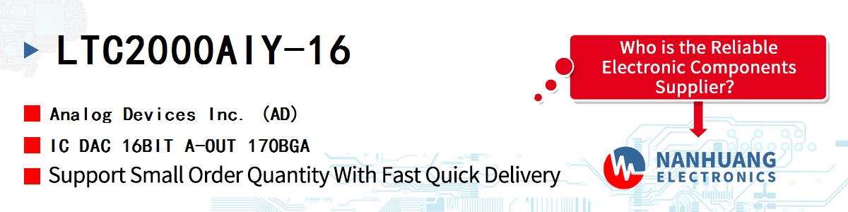LTC2000AIY-16 ADI IC DAC 16BIT A-OUT 170BGA