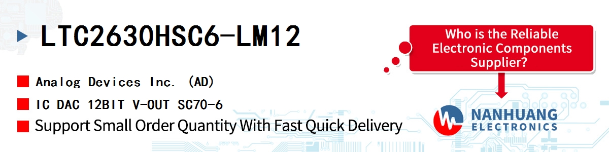 LTC2630HSC6-LM12 ADI IC DAC 12BIT V-OUT SC70-6