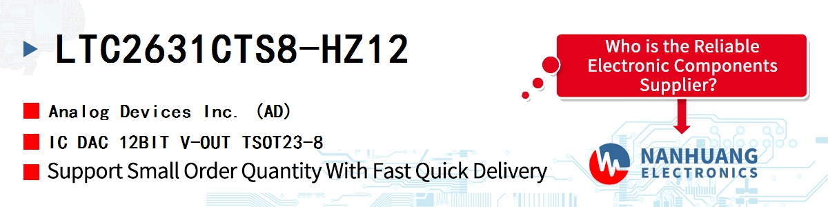 LTC2631CTS8-HZ12 ADI IC DAC 12BIT V-OUT TSOT23-8