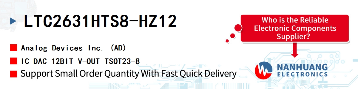 LTC2631HTS8-HZ12 ADI IC DAC 12BIT V-OUT TSOT23-8