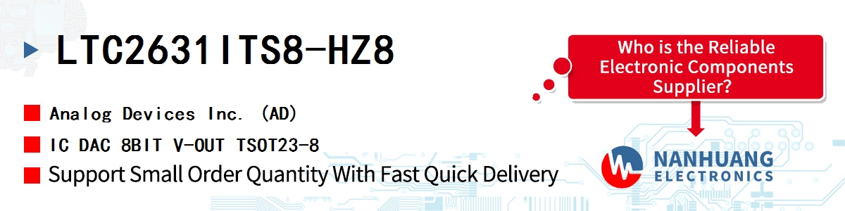 LTC2631ITS8-HZ8 ADI IC DAC 8BIT V-OUT TSOT23-8