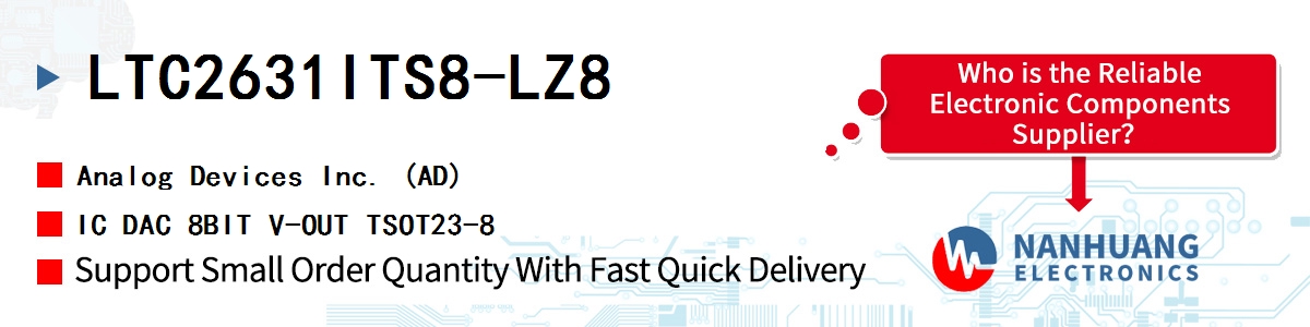 LTC2631ITS8-LZ8 ADI IC DAC 8BIT V-OUT TSOT23-8