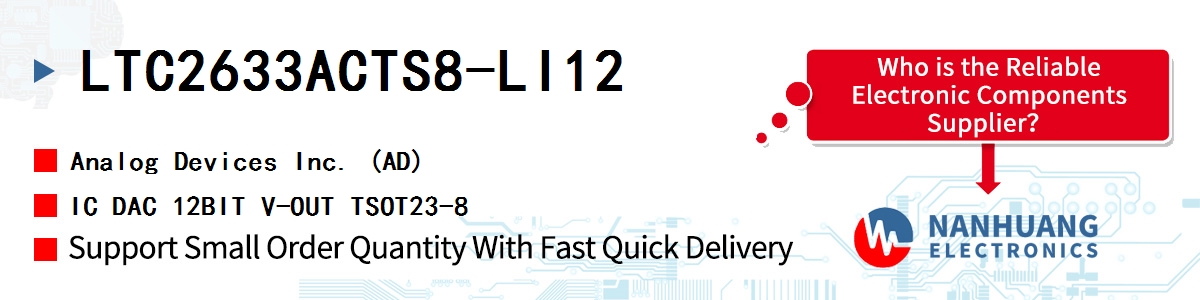 LTC2633ACTS8-LI12 ADI IC DAC 12BIT V-OUT TSOT23-8