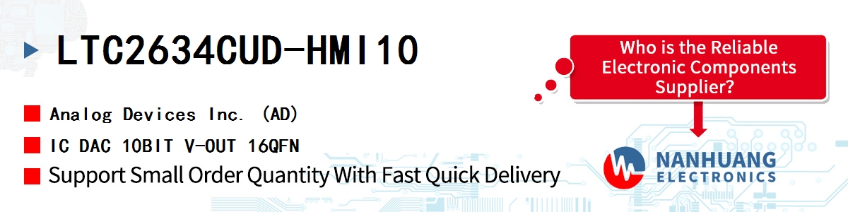 LTC2634CUD-HMI10 ADI IC DAC 10BIT V-OUT 16QFN