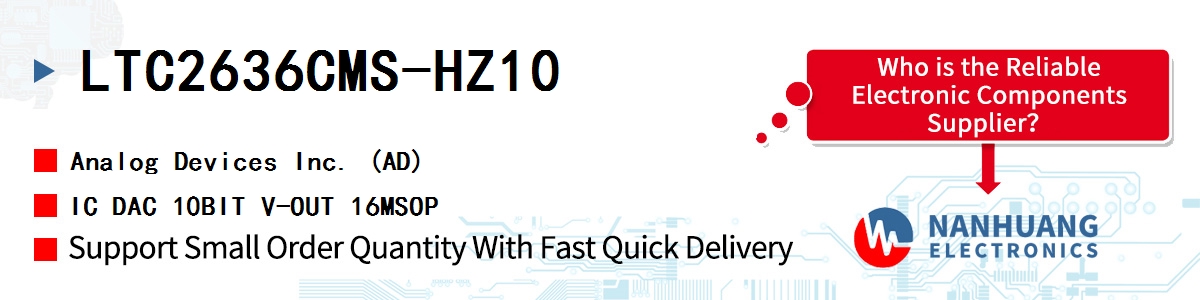 LTC2636CMS-HZ10 ADI IC DAC 10BIT V-OUT 16MSOP