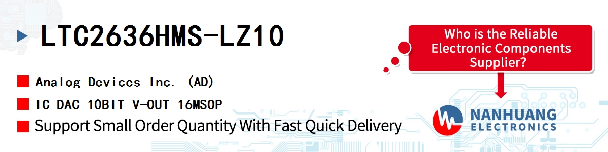 LTC2636HMS-LZ10 ADI IC DAC 10BIT V-OUT 16MSOP