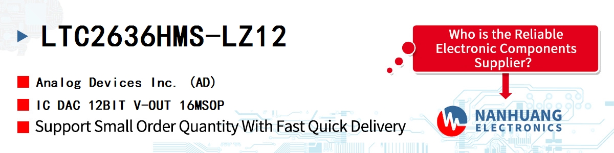 LTC2636HMS-LZ12 ADI IC DAC 12BIT V-OUT 16MSOP