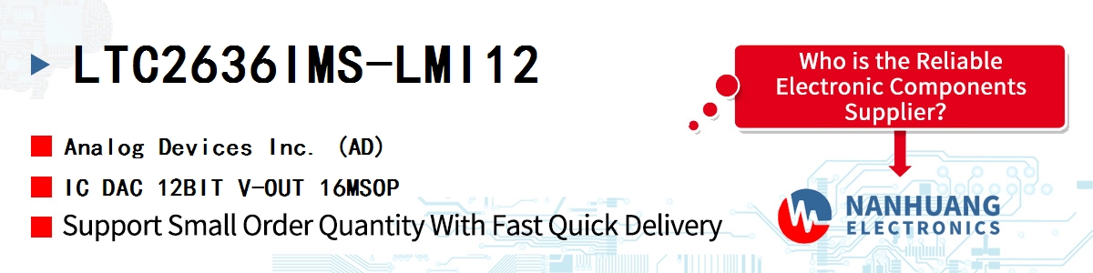 LTC2636IMS-LMI12 ADI IC DAC 12BIT V-OUT 16MSOP