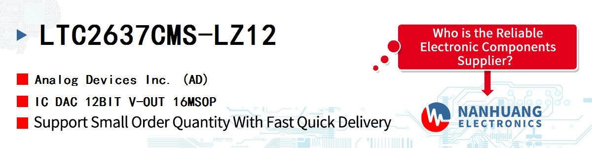 LTC2637CMS-LZ12 ADI IC DAC 12BIT V-OUT 16MSOP