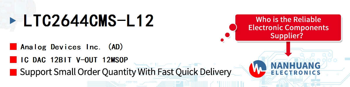 LTC2644CMS-L12 ADI IC DAC 12BIT V-OUT 12MSOP