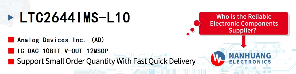 LTC2644IMS-L10 ADI IC DAC 10BIT V-OUT 12MSOP