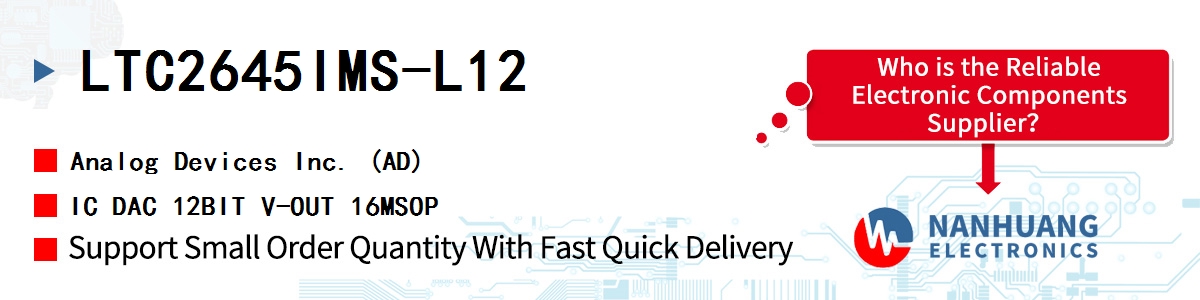 LTC2645IMS-L12 ADI IC DAC 12BIT V-OUT 16MSOP