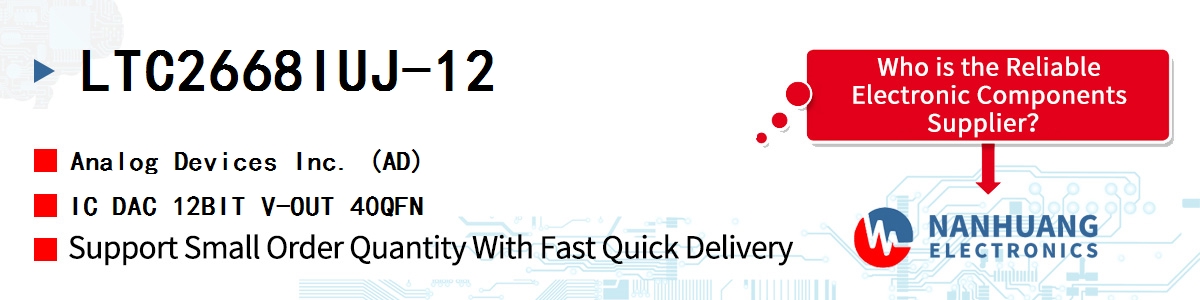 LTC2668IUJ-12 ADI IC DAC 12BIT V-OUT 40QFN