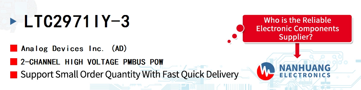 LTC2971IY-3 ADI 2-CHANNEL HIGH VOLTAGE PMBUS POW