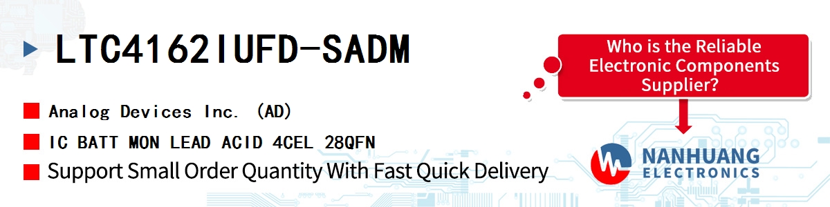 LTC4162IUFD-SADM ADI IC BATT MON LEAD ACID 4CEL 28QFN