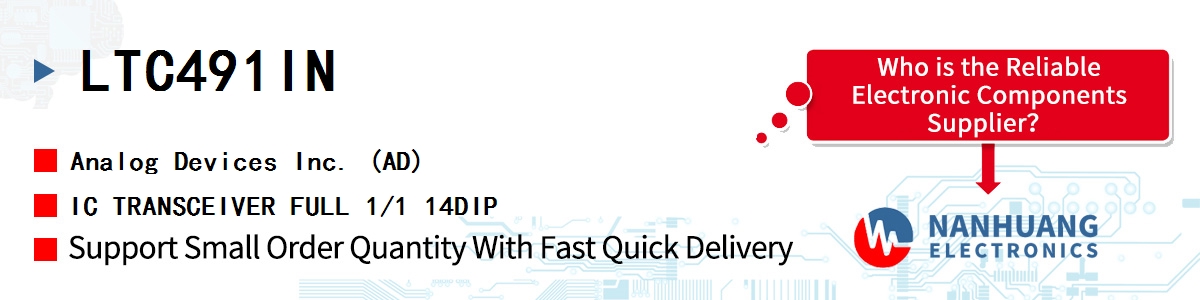 LTC491IN ADI IC TRANSCEIVER FULL 1/1 14DIP