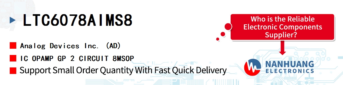 LTC6078AIMS8 ADI IC OPAMP GP 2 CIRCUIT 8MSOP