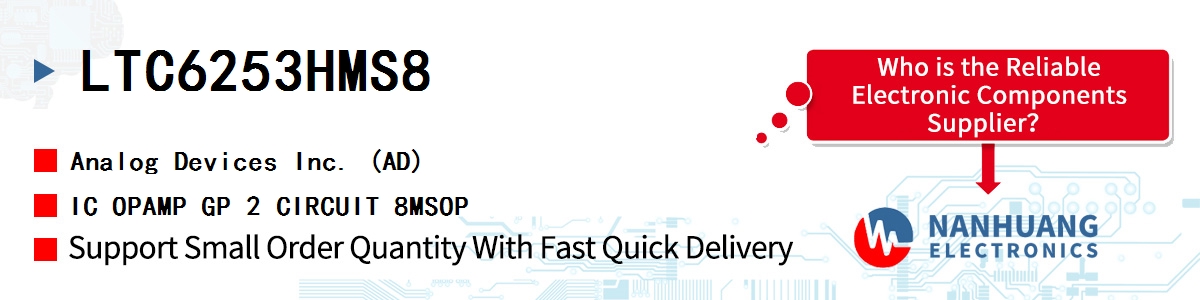 LTC6253HMS8 ADI IC OPAMP GP 2 CIRCUIT 8MSOP