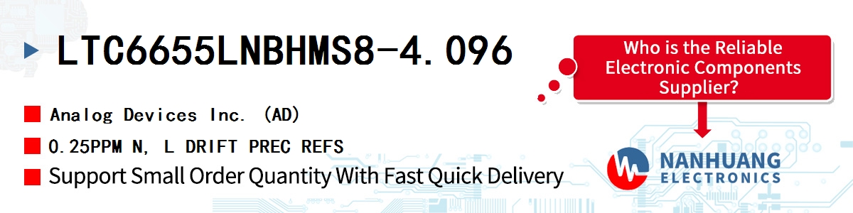 LTC6655LNBHMS8-4.096 ADI 0.25PPM N, L DRIFT PREC REFS