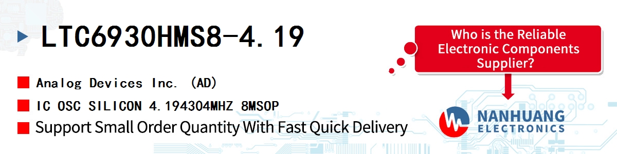 LTC6930HMS8-4.19 ADI IC OSC SILICON 4.194304MHZ 8MSOP