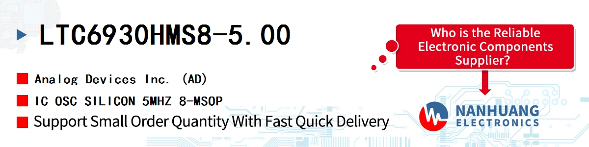 LTC6930HMS8-5.00 ADI IC OSC SILICON 5MHZ 8-MSOP