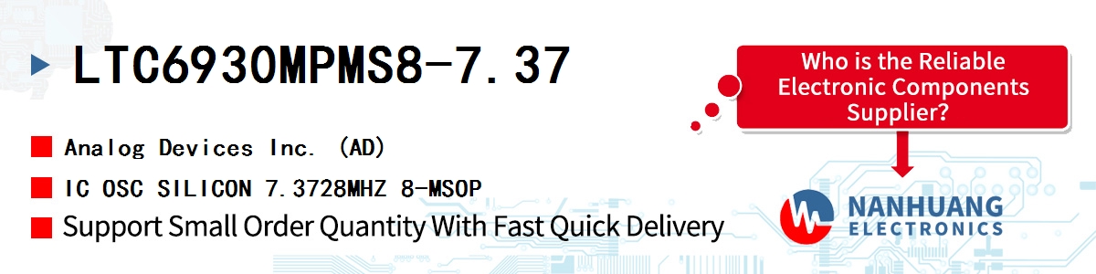 LTC6930MPMS8-7.37 ADI IC OSC SILICON 7.3728MHZ 8-MSOP