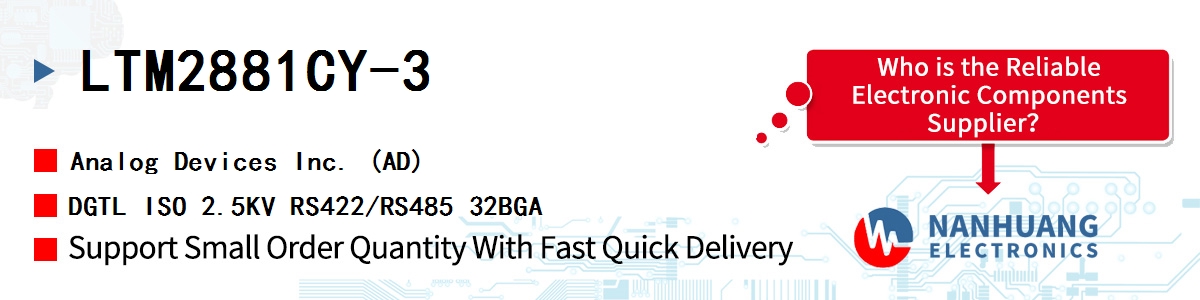 LTM2881CY-3 ADI DGTL ISO 2.5KV RS422/RS485 32BGA