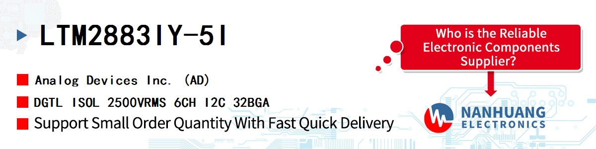 LTM2883IY-5I ADI DGTL ISOL 2500VRMS 6CH I2C 32BGA