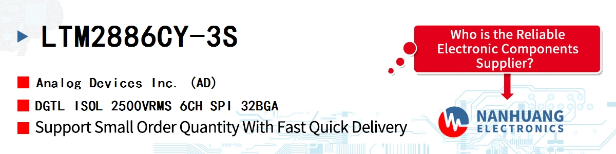 LTM2886CY-3S ADI DGTL ISOL 2500VRMS 6CH SPI 32BGA