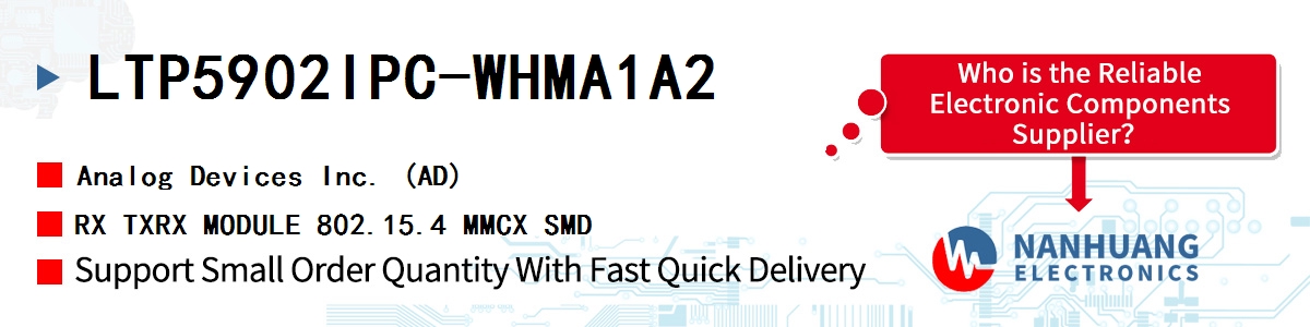 LTP5902IPC-WHMA1A2 ADI RX TXRX MODULE 802.15.4 MMCX SMD